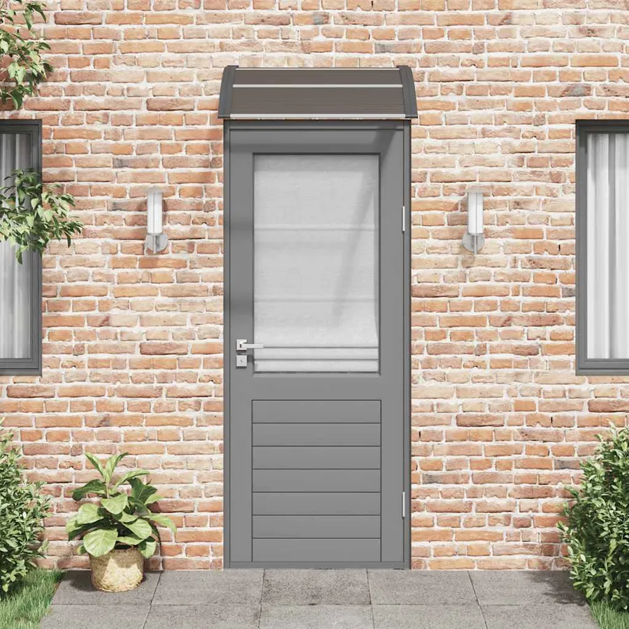Auvent de porte noir 80 x 75 cm en polycarbonate - 3