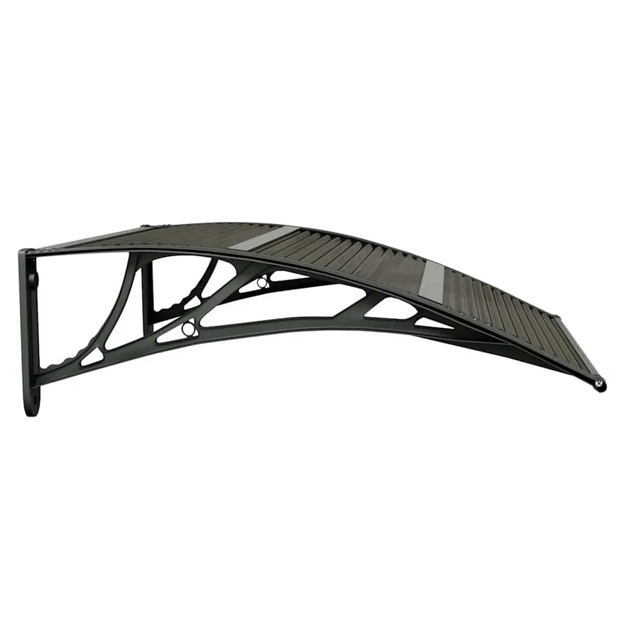 Auvent de porte noir 80 x 75 cm en polycarbonate - 5