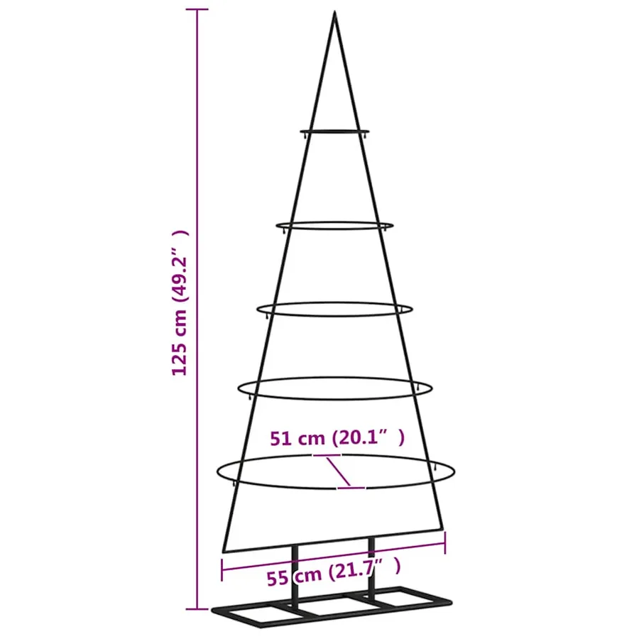 Arbre de Noël en métal pour décoration noir 125 cm - 7