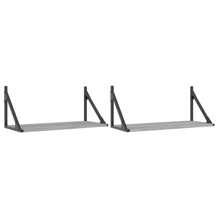 Étagères murales 2pcs sonoma gris 60x25x25,5 cm bois ingénierie - 2