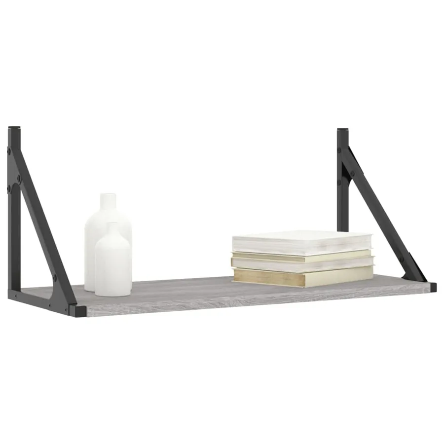 Étagères murales 2pcs sonoma gris 60x25x25,5 cm bois ingénierie - 3