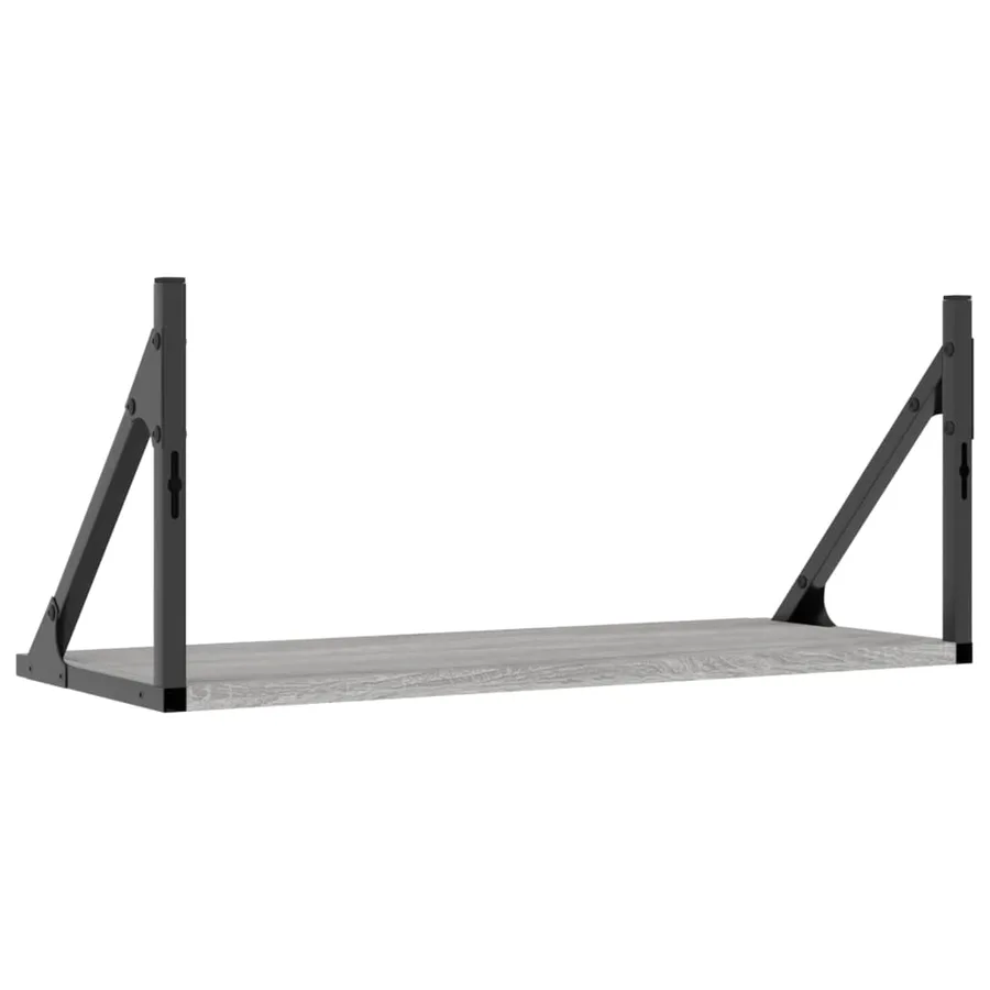 Étagères murales 2pcs sonoma gris 60x25x25,5 cm bois ingénierie - 7