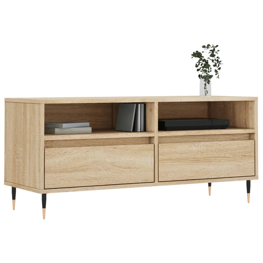 Meuble TV chêne sonoma 100x34,5x44,5 cm bois d'ingénierie - 3