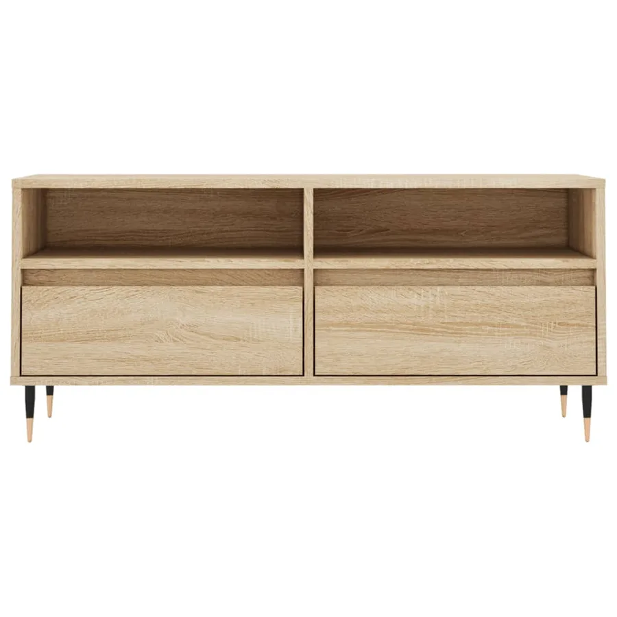 Meuble TV chêne sonoma 100x34,5x44,5 cm bois d'ingénierie - 5