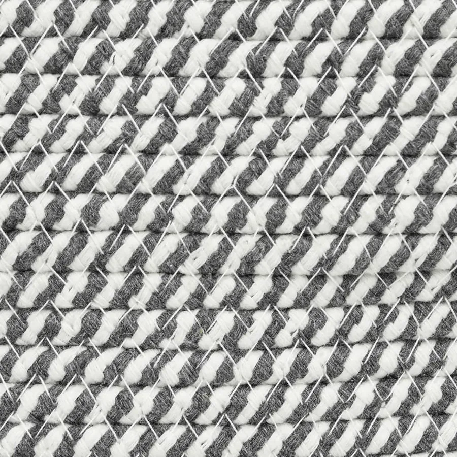 Panier de rangement gris et blanc Ø40x35 cm coton - 7