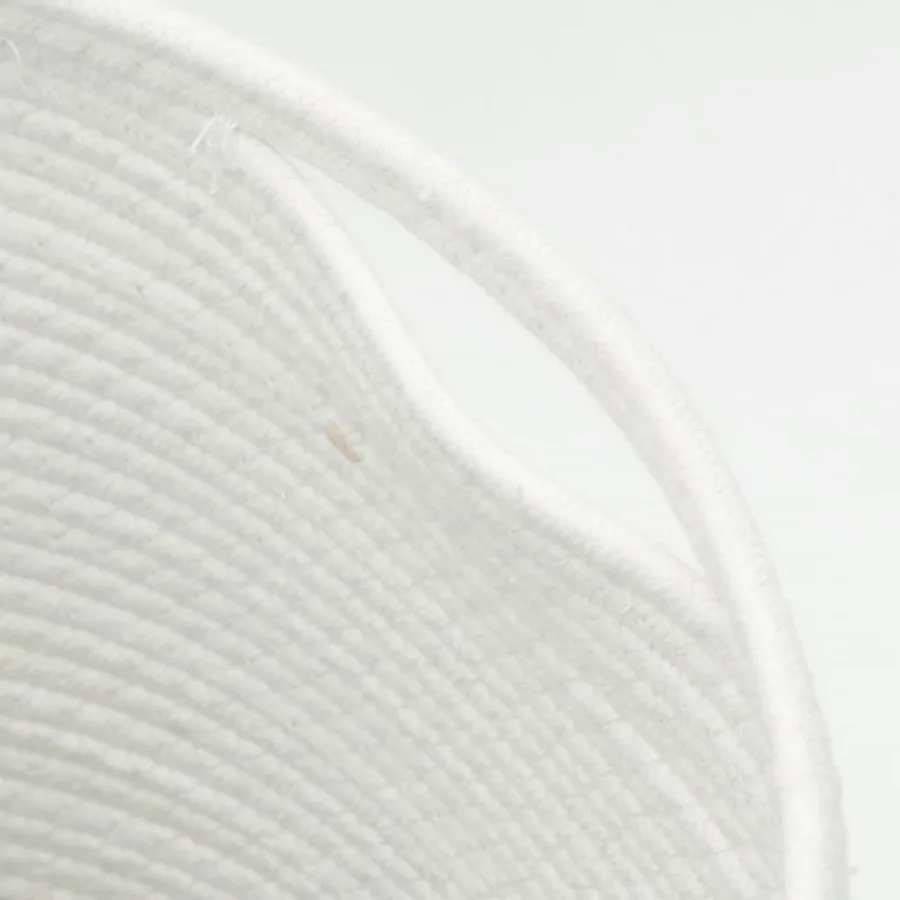 Panier de rangement et couvercle marron et blanc Ø40x35cm coton - 7