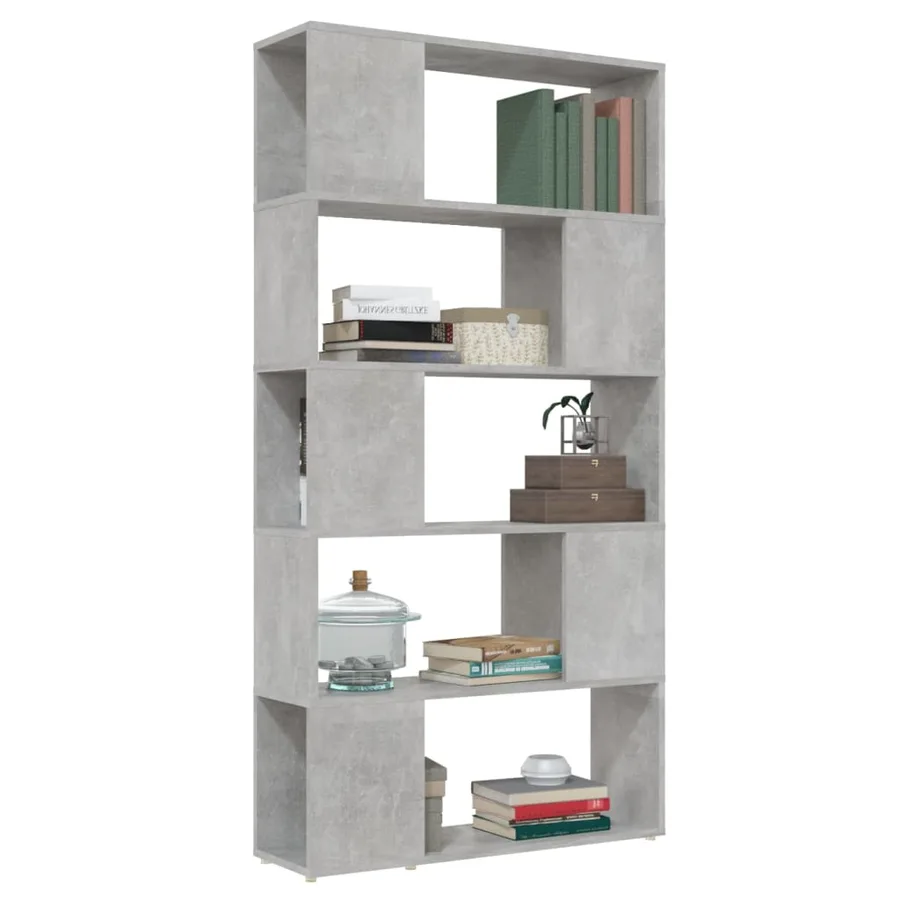 Bibliothèque de séparation Gris béton 80x24x155 cm - 5