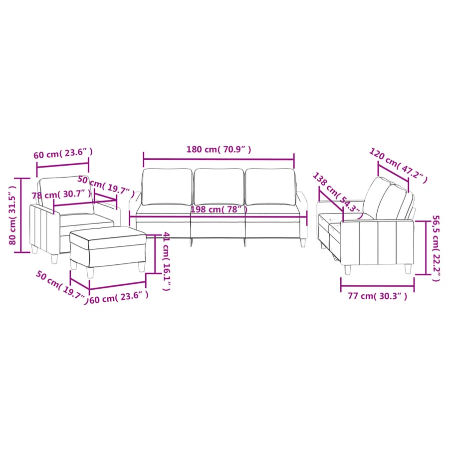 Ensemble de canapés 4 pcs avec coussins Noir Similicuir - 10