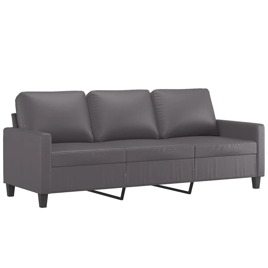 Ensemble de canapés 2 pcs avec coussins Gris Similicuir - 4