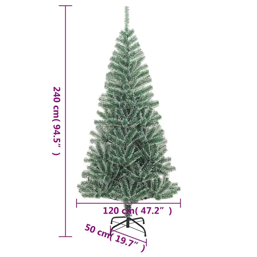 Sapin de Noël artificiel 300 LED&boules&neige floquée 240 cm - 15