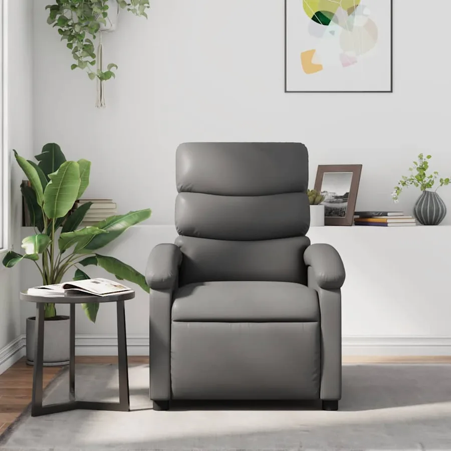 Fauteuil de massage inclinable Gris Similicuir - 3