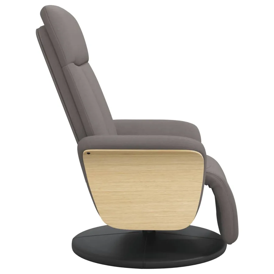Fauteuil inclinable avec repose-pieds taupe tissu - 4
