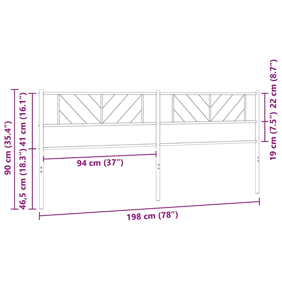 Tête de lit de remplacement métal blanc 193 cm - 8