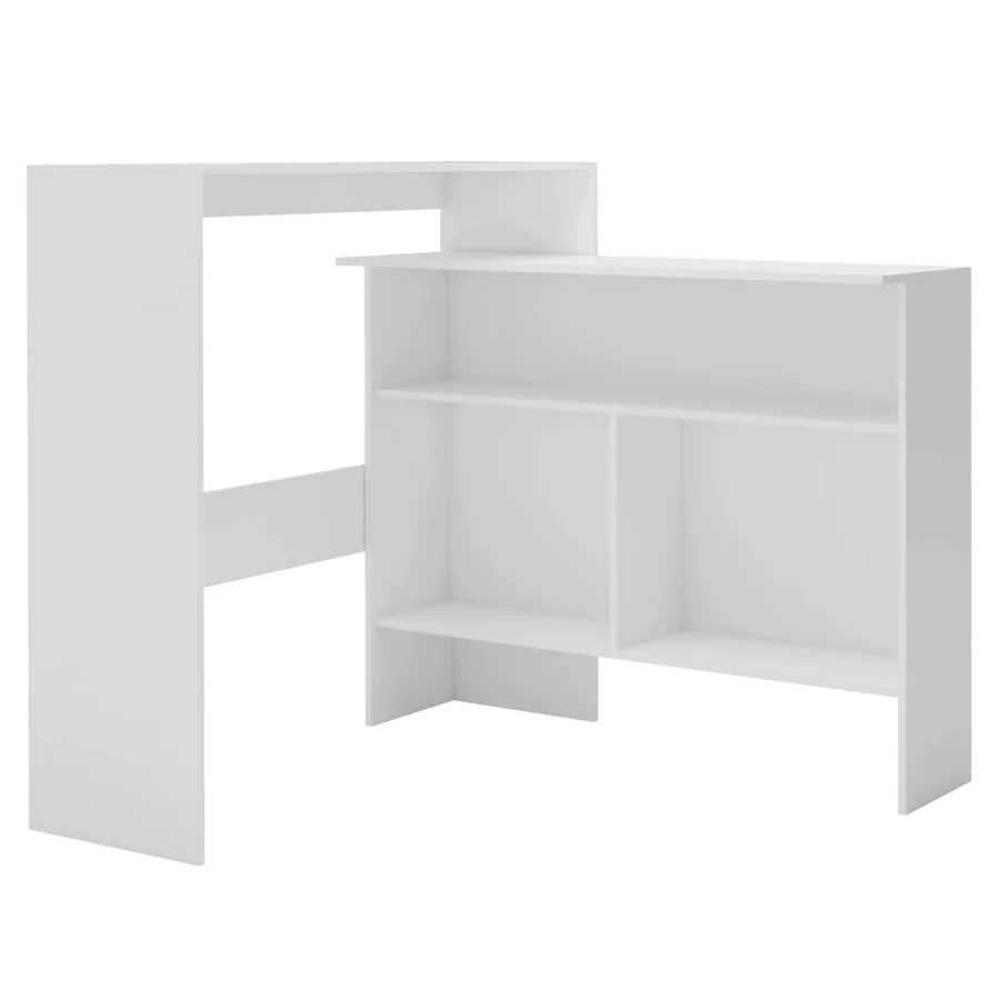 Table de bar avec 2 dessus de table Blanc 130x40x120 cm - 2