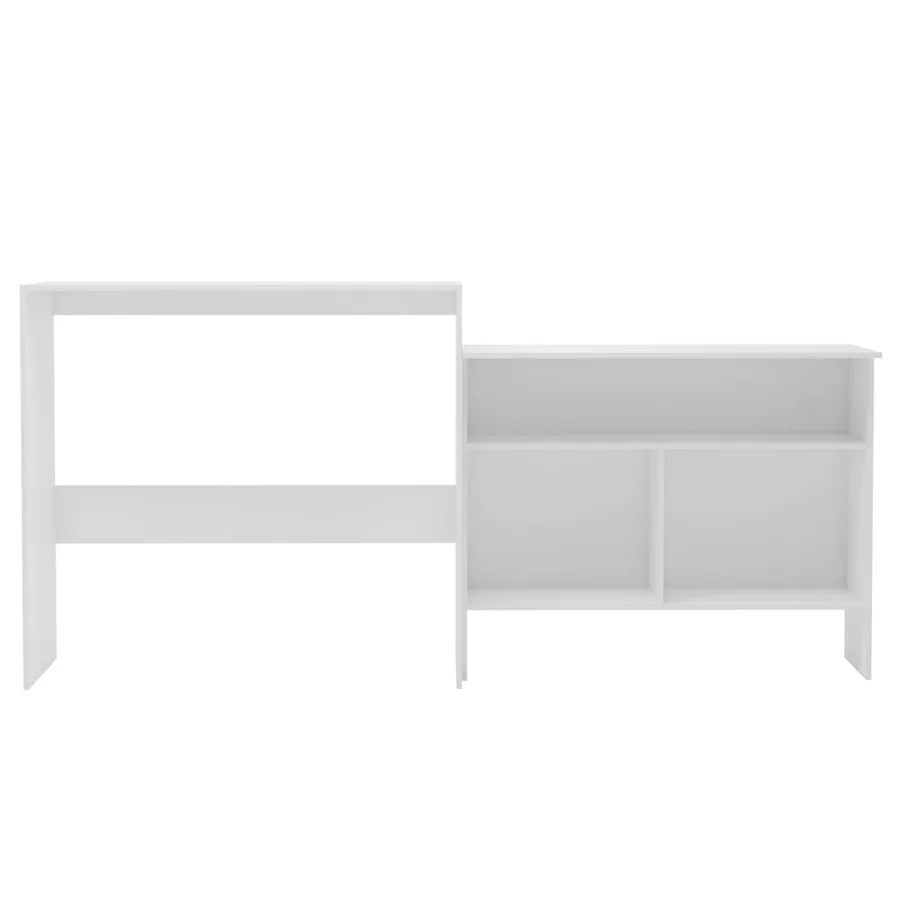 Table de bar avec 2 dessus de table Blanc 130x40x120 cm - 3
