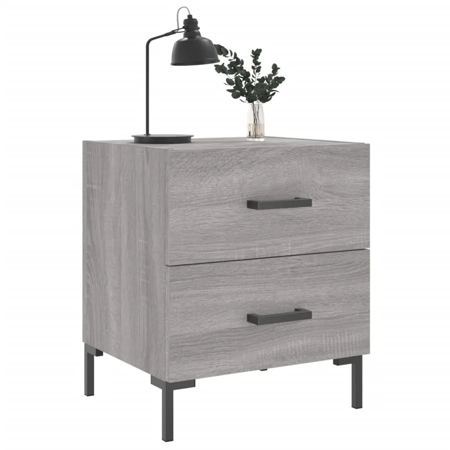 Table de chevet sonoma gris 40x35x47,5 cm bois d’ingénierie - 3