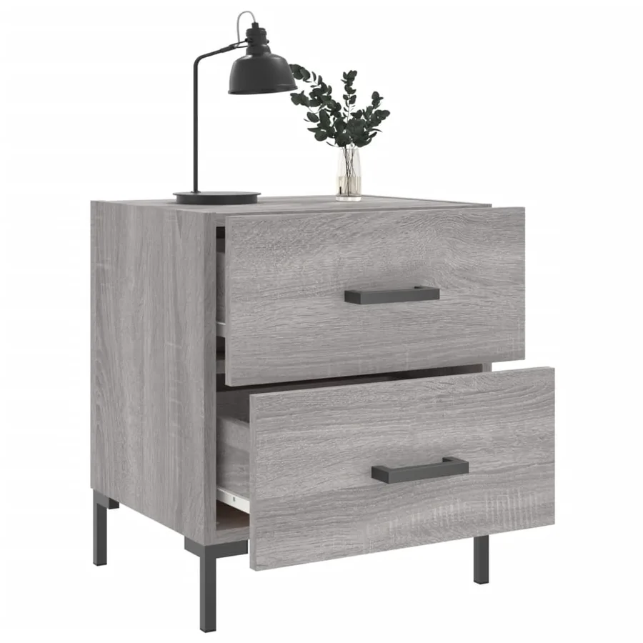 Table de chevet sonoma gris 40x35x47,5 cm bois d’ingénierie - 4
