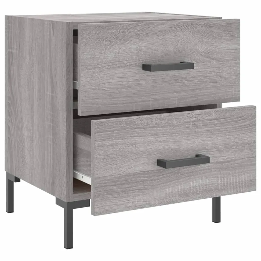 Table de chevet sonoma gris 40x35x47,5 cm bois d’ingénierie - 5