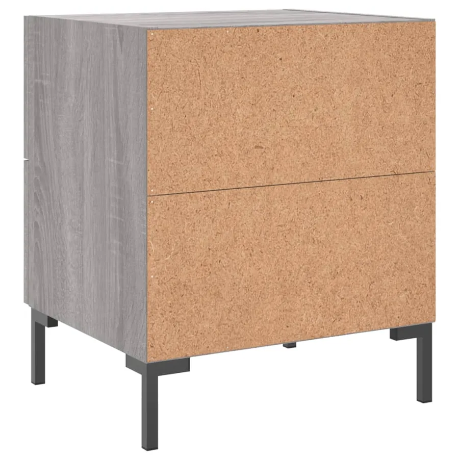 Table de chevet sonoma gris 40x35x47,5 cm bois d’ingénierie - 8