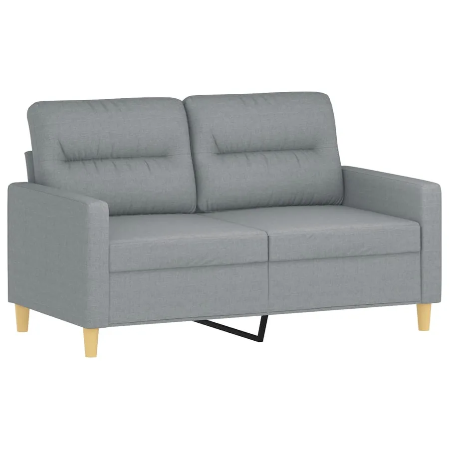 Canapé 2 places avec oreillers gris clair 120 cm tissu - 4