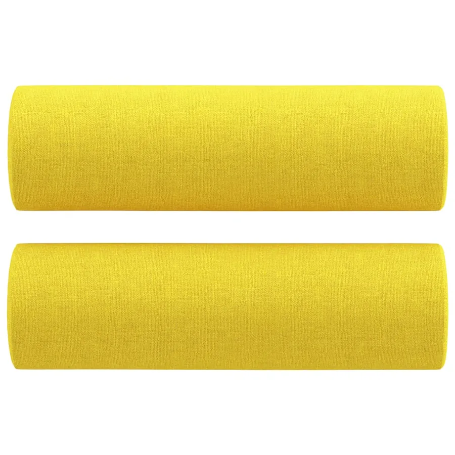 Canapé 2 places avec oreillers jaune clair 120 cm tissu - 5