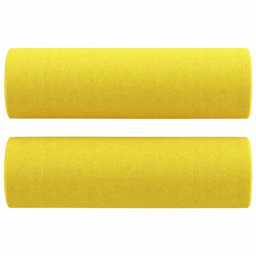 Canapé 2 places avec oreillers jaune clair 140 cm tissu - 5