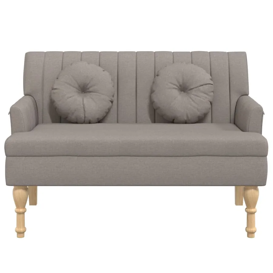 Banc avec coussins taupe 113x64,5x75,5 cm tissu - 3