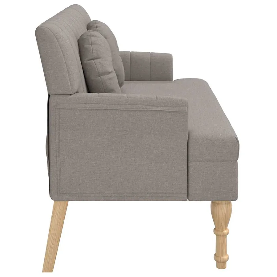 Banc avec coussins taupe 113x64,5x75,5 cm tissu - 4
