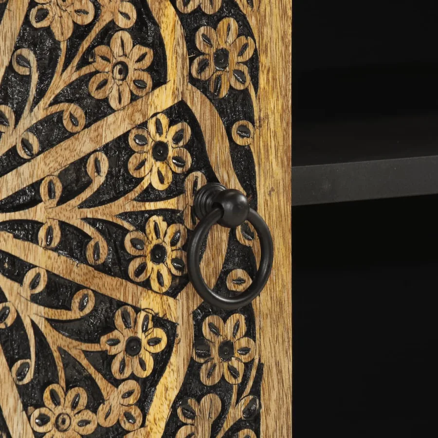 Meuble TV 80x31x46 cm bois massif de manguier - 10