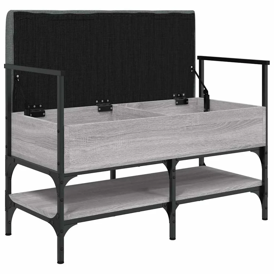 Banc à chaussures sonoma gris 85,5x42x57,5 cm bois d'ingénierie - 5