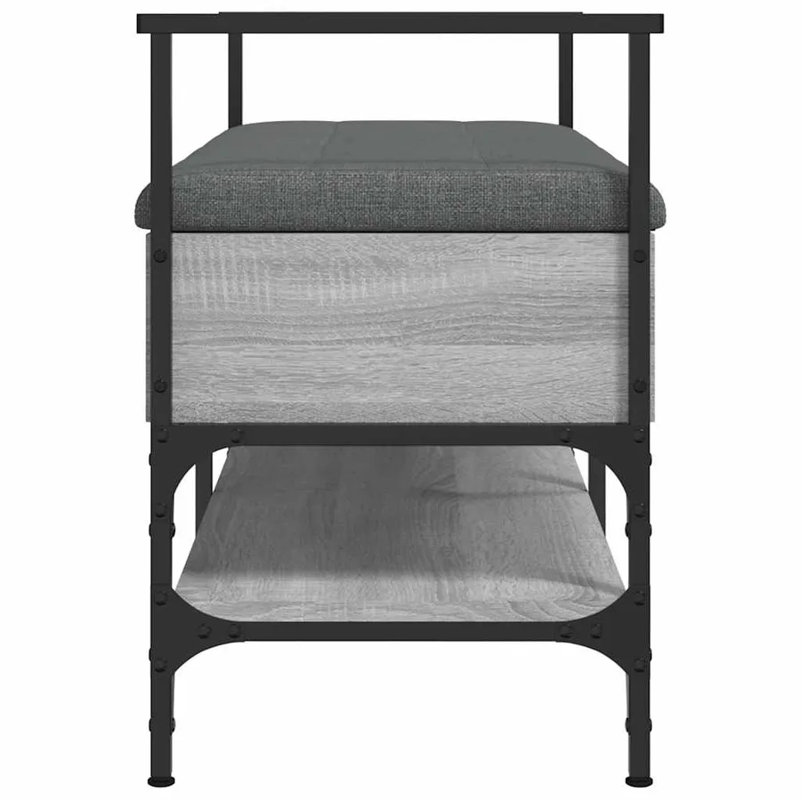 Banc à chaussures sonoma gris 85,5x42x57,5 cm bois d'ingénierie - 7