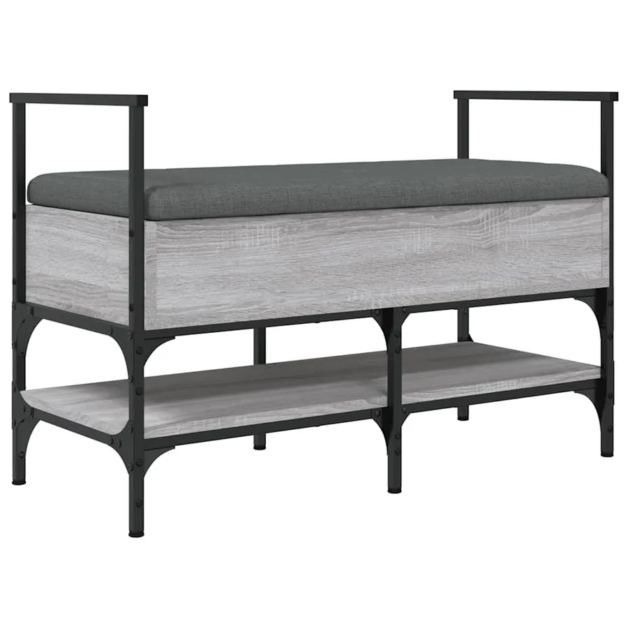 Banc à chaussures sonoma gris 85,5x42x57,5 cm bois d'ingénierie - 8