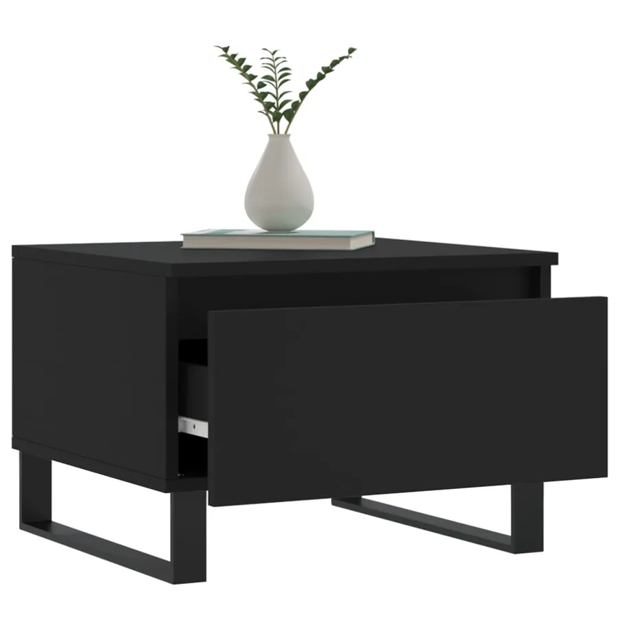 Tables basses 2 pcs noir 50x46x35 cm bois d'ingénierie - 4