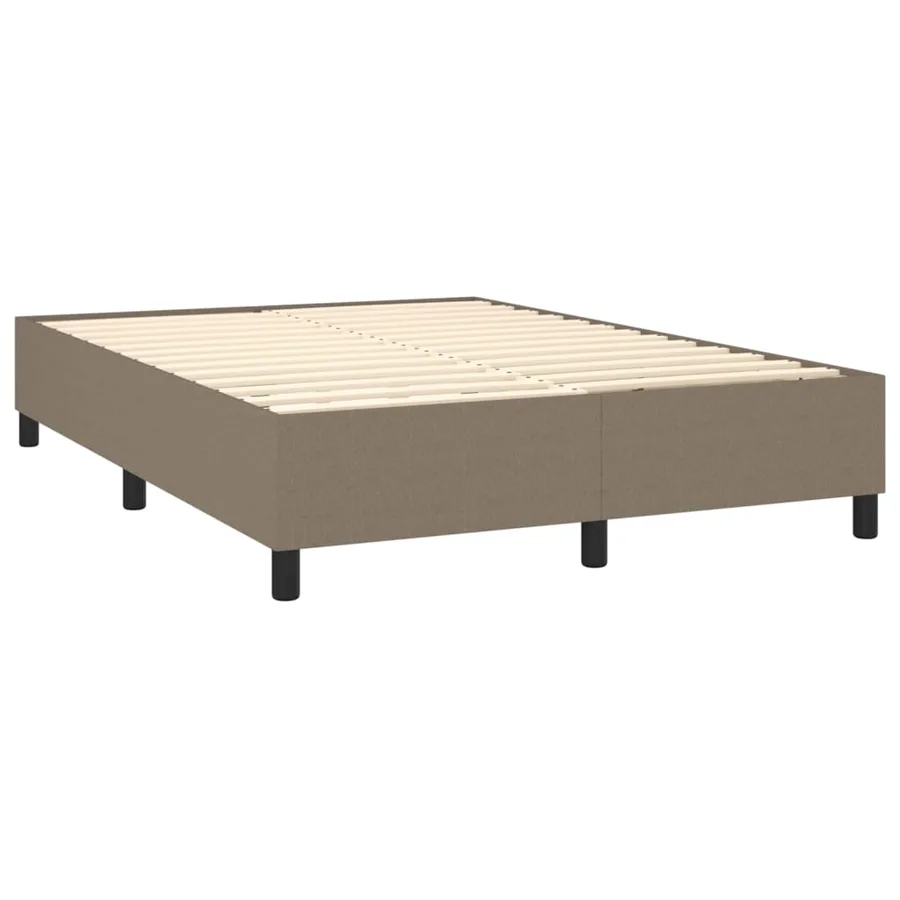 Sommier à lattes de lit avec matelas Taupe 140x200 cm Tissu - 4