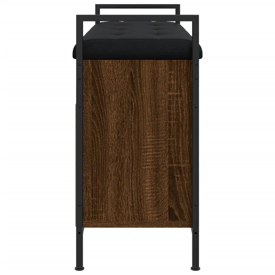 Banc à chaussures chêne marron 85,5x32x57,5cm bois d'ingénierie - 7