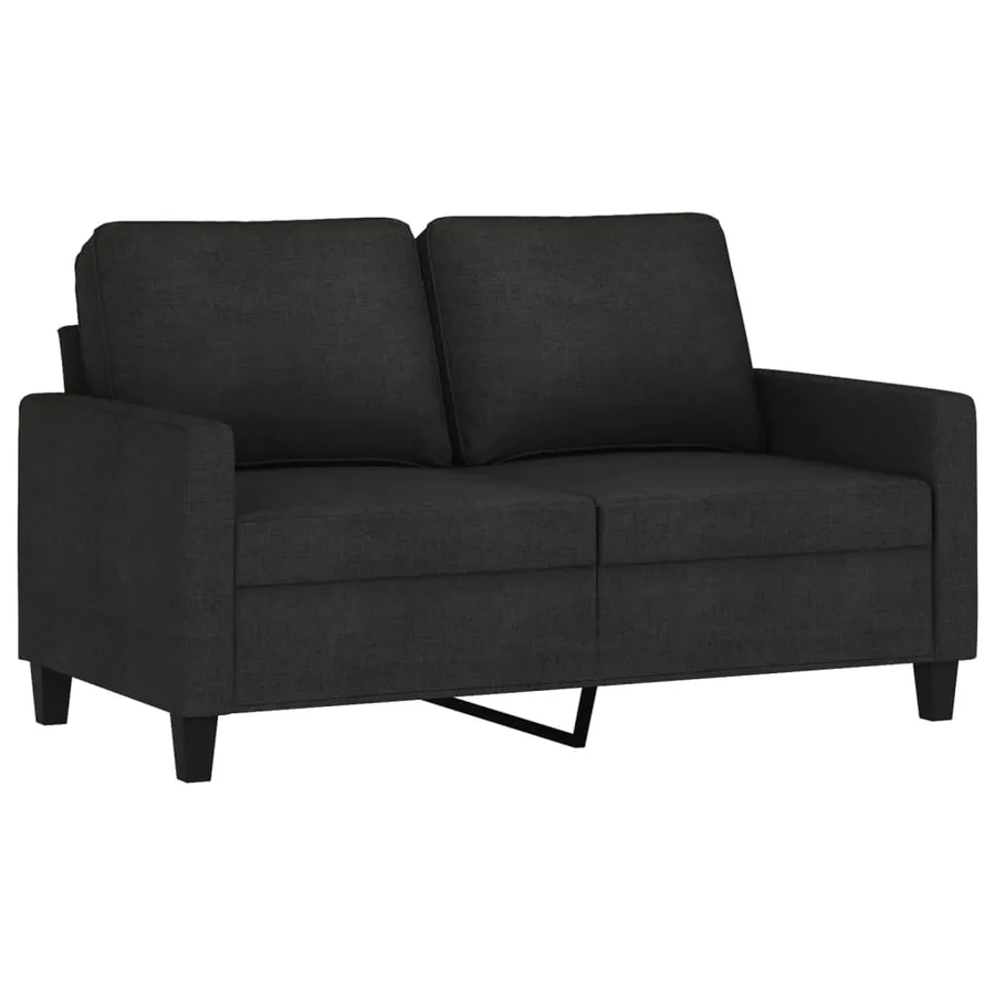 Ensemble de canapés 2 pcs avec coussins Noir Tissu - 4