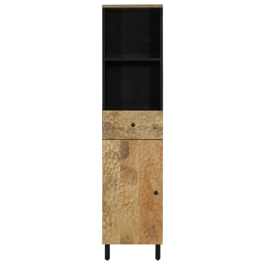 Armoire de salle de bain 38x33x160 cm bois massif de manguier - 3