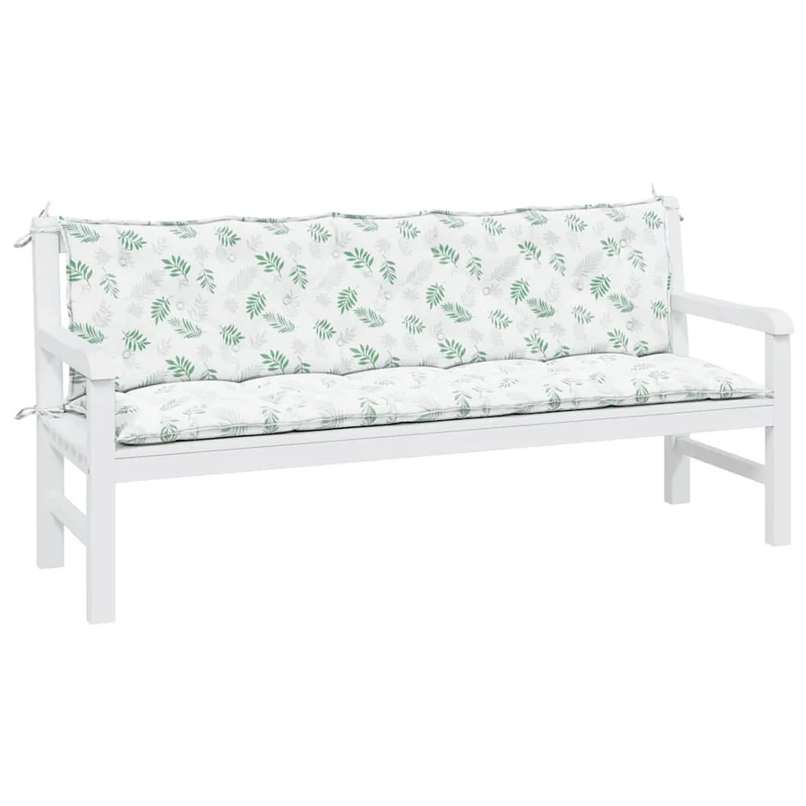 Coussins de banc jardin lot de 2 motif de feuilles tissu Oxford - 4