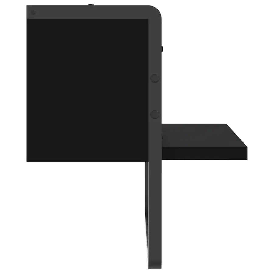 Étagère murale avec barre noir 30x25x30 cm - 5
