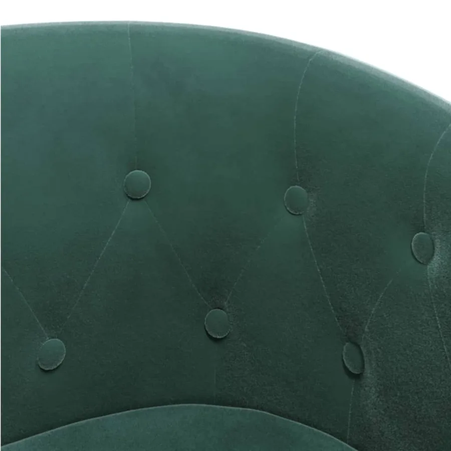 Fauteuil avec repose-pied vert foncé velours - 6