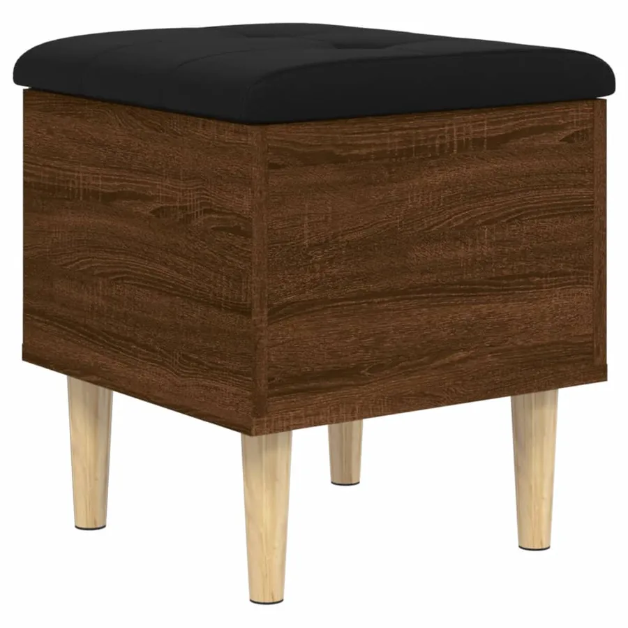 Banc de rangement chêne marron 42x42x46 cm bois d'ingénierie - 2
