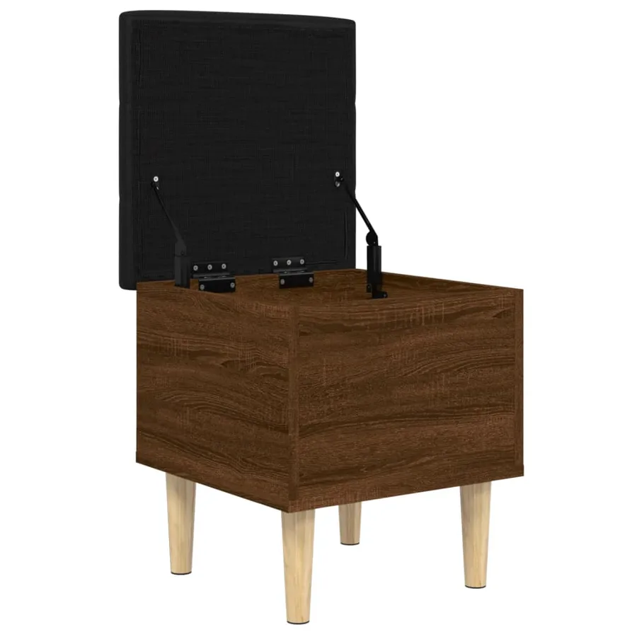Banc de rangement chêne marron 42x42x46 cm bois d'ingénierie - 4