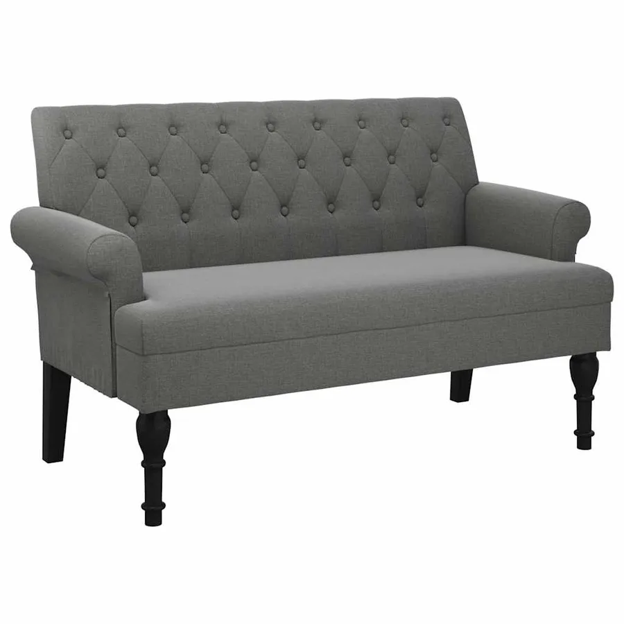 Banc avec dossier Gris foncé 120 x 62 x 75,5 cm Tissu - 2