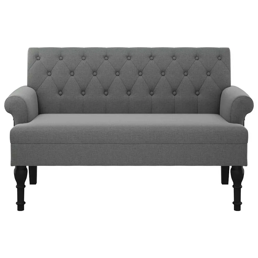 Banc avec dossier Gris foncé 120 x 62 x 75,5 cm Tissu - 4