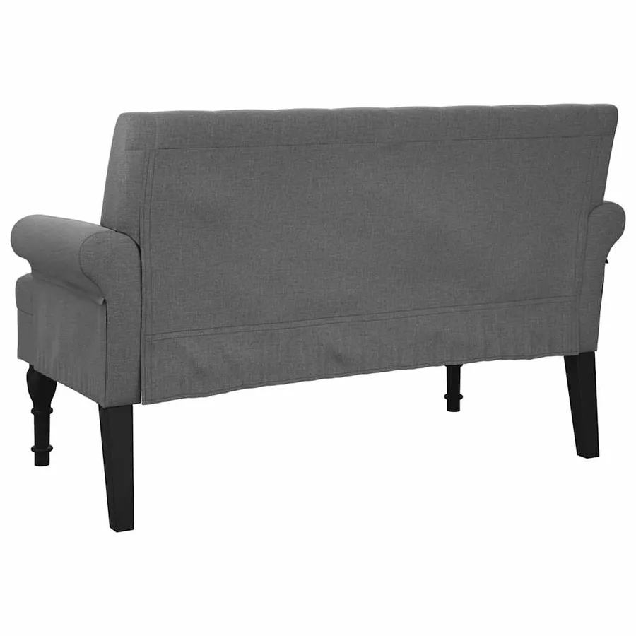Banc avec dossier Gris foncé 120 x 62 x 75,5 cm Tissu - 6