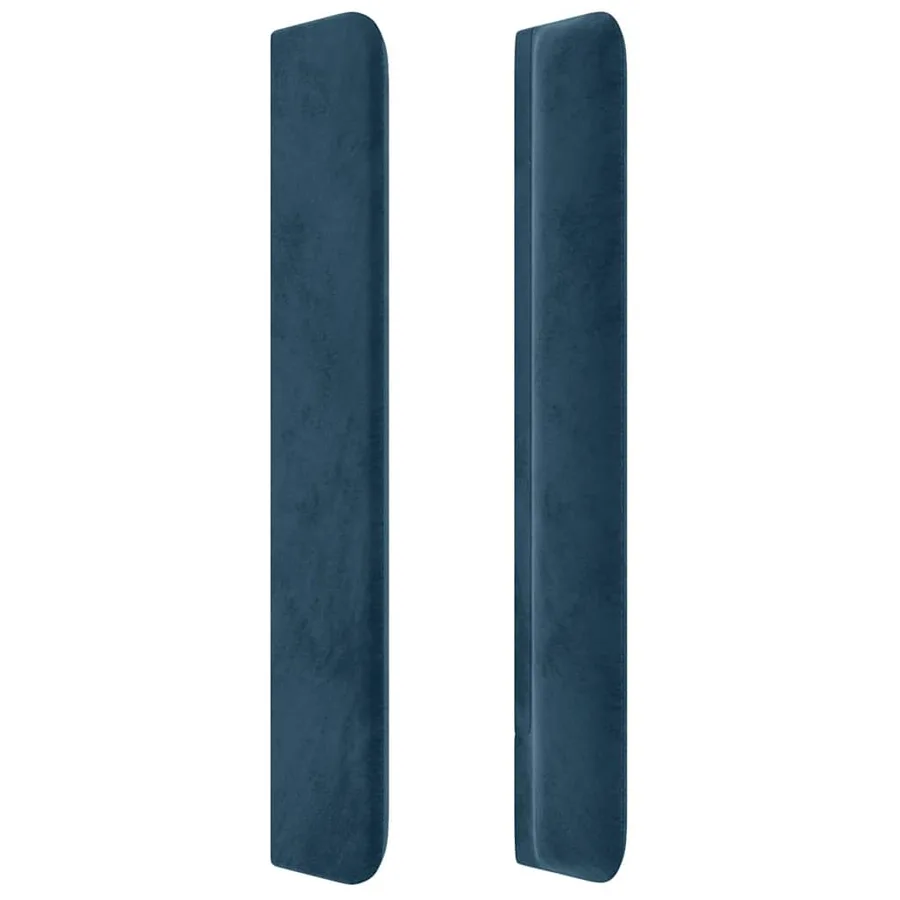 Tête de lit avec oreilles Bleu foncé 203x16x118/128 cm Velours - 4