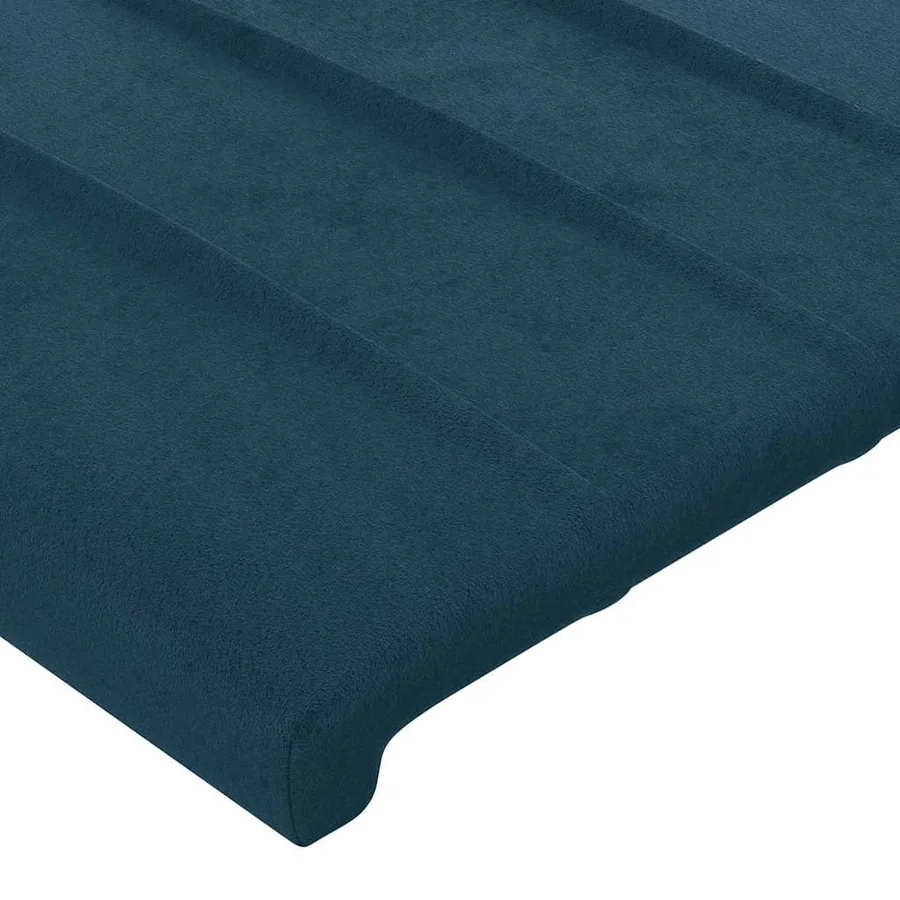 Tête de lit avec oreilles Bleu foncé 203x16x118/128 cm Velours - 5