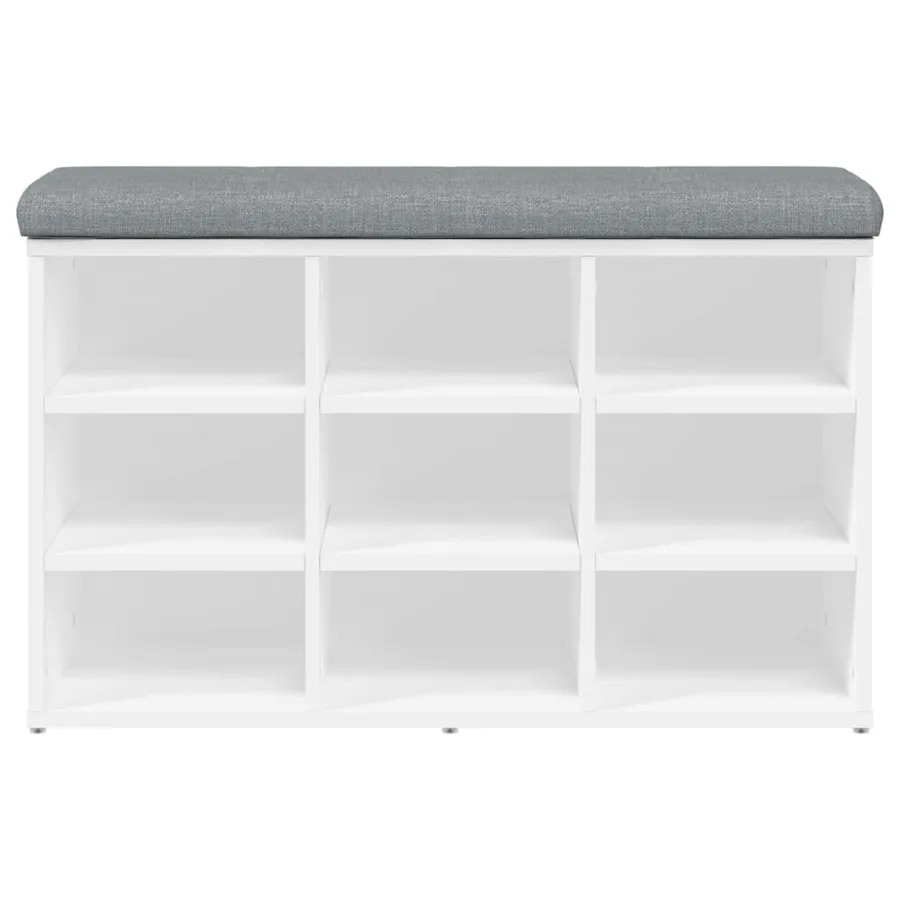 Banc à chaussures Blanc 82x32x50 cm Bois d'ingénierie - 4