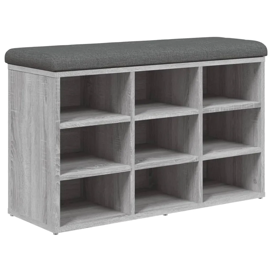 Banc à chaussures sonoma gris 82x32x50 cm bois d'ingénierie - 2