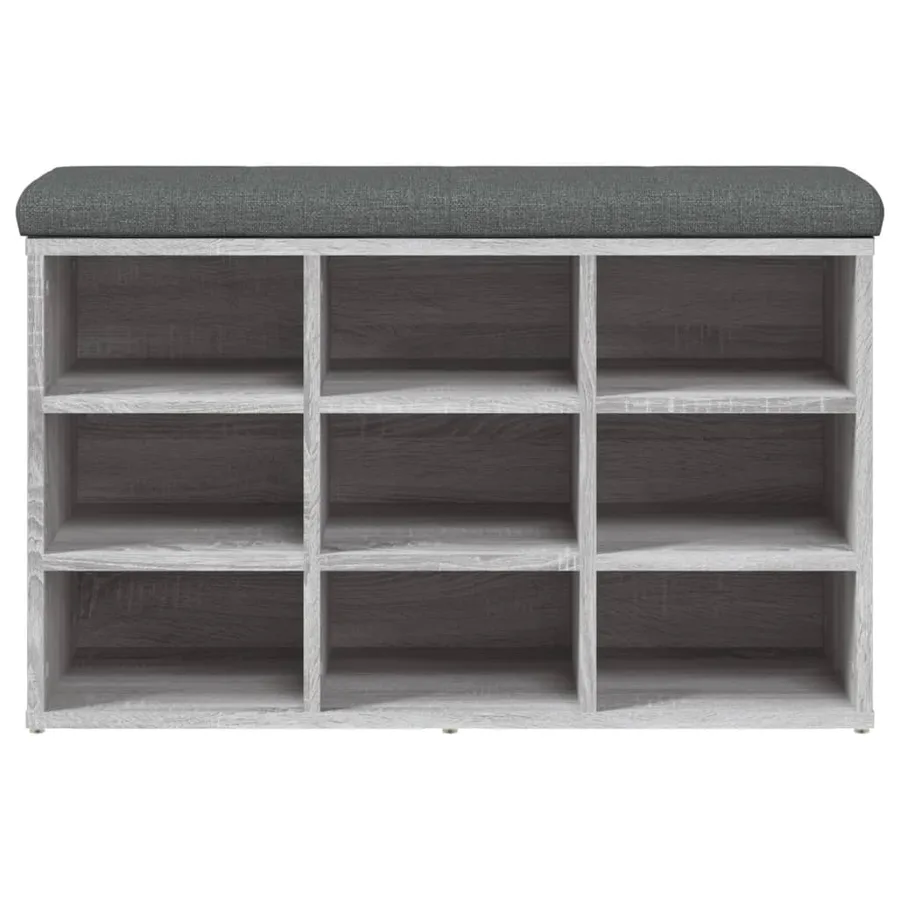 Banc à chaussures sonoma gris 82x32x50 cm bois d'ingénierie - 4